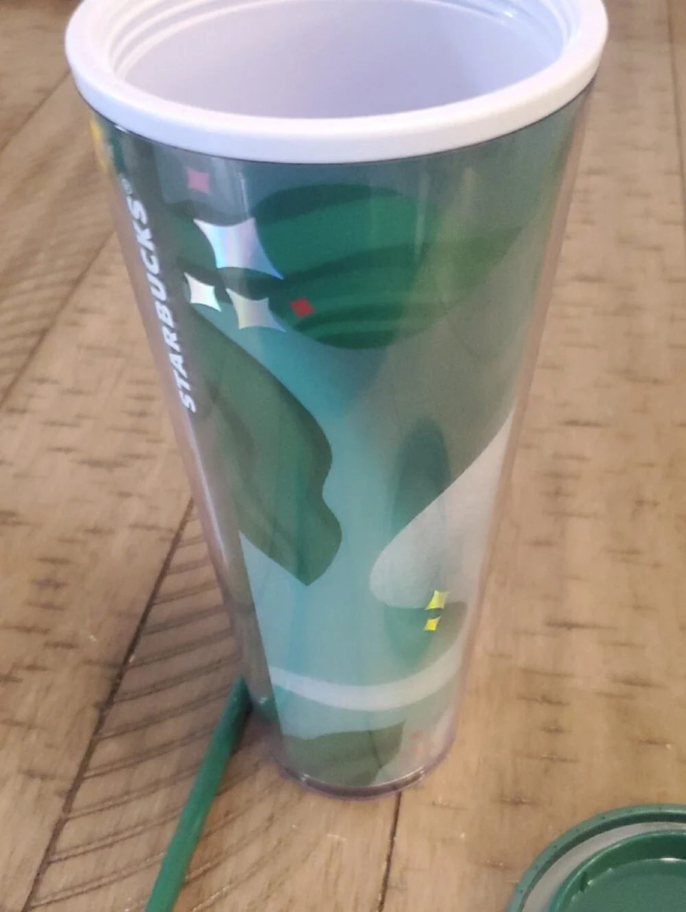 Starbucks Dark Green Lid and Straw Ombre Green Tumbler